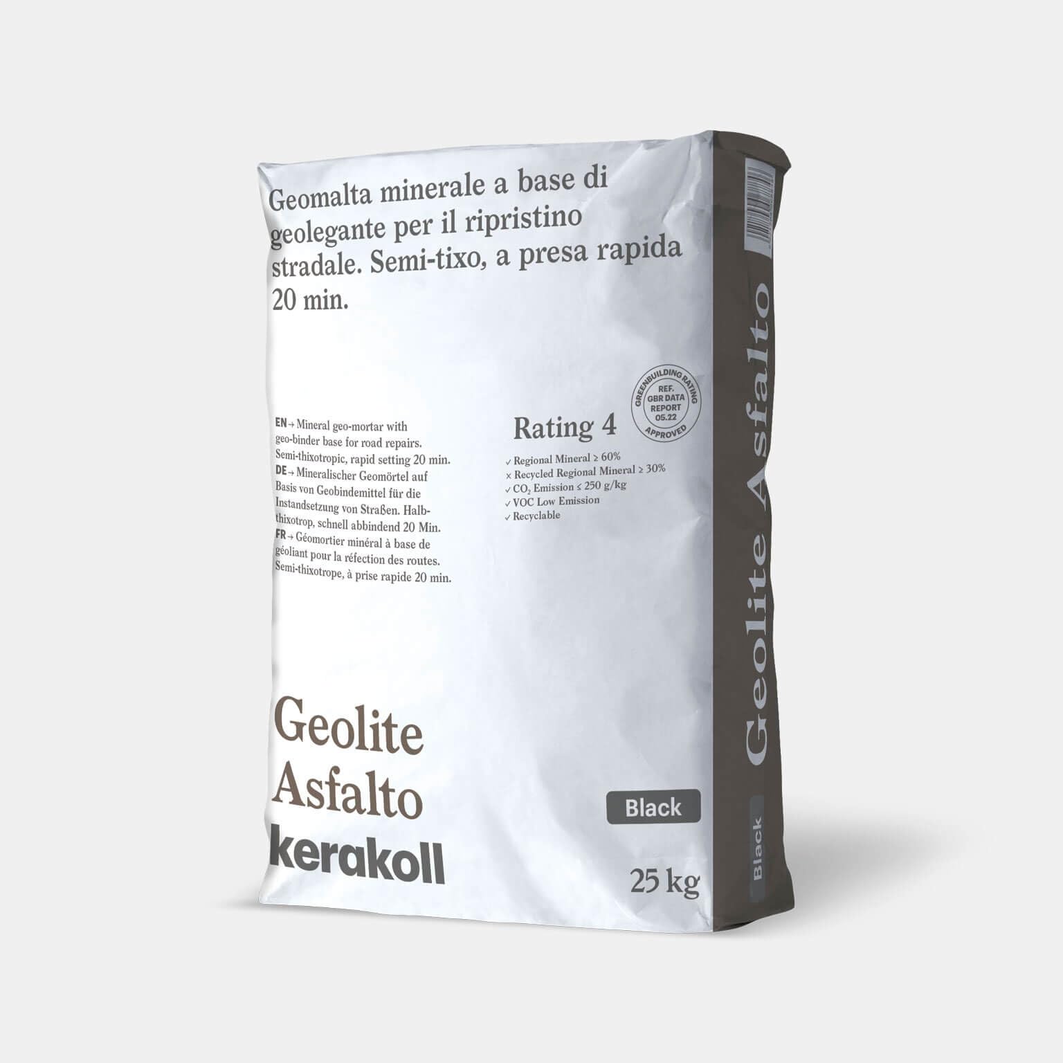 Kerakoll Geolite Asfalto Geomalta per Ripristino Stradale Presa Rapida 20 minuti Confezione 25kg