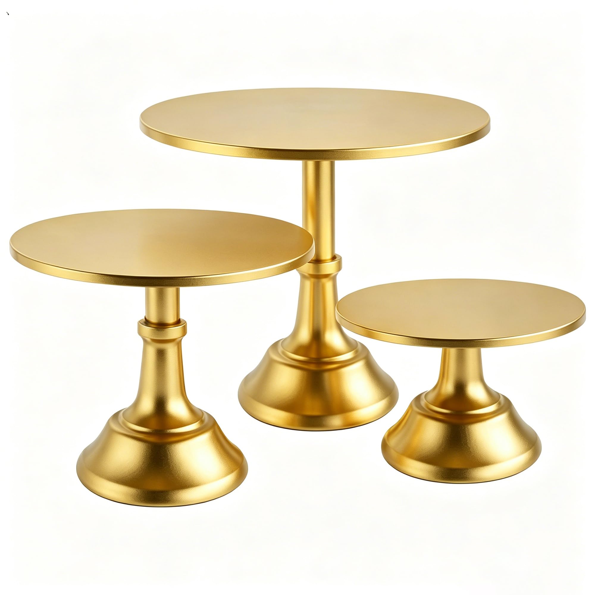 Confezione da 3 supporti per torte in metallo per torte da 15-30 cm, perfetto per dessert, cupcake e torte per feste, matrimoni, compleanni, baby shower, anniversari (oro)