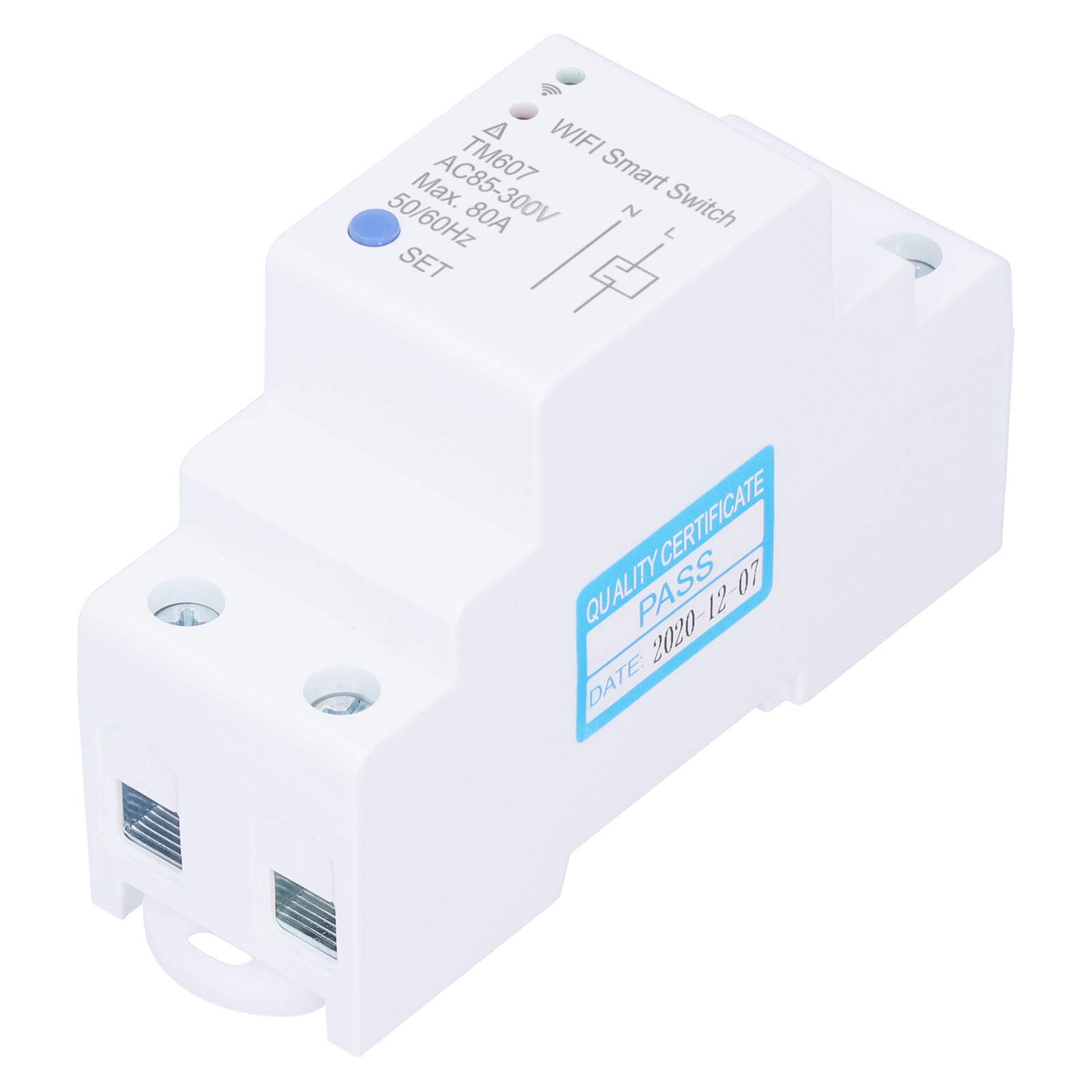 Wakects Inteligentny Miernik Wi-Fi, Wyłącznik Czasowy Zdalnego Sterowania ABS, TM607 80A AC 85 do 300V z aplikacją Smart Life, Sterowanie Głosem, Funkcja Synchronizacji Oświetlenia Domowego Biura