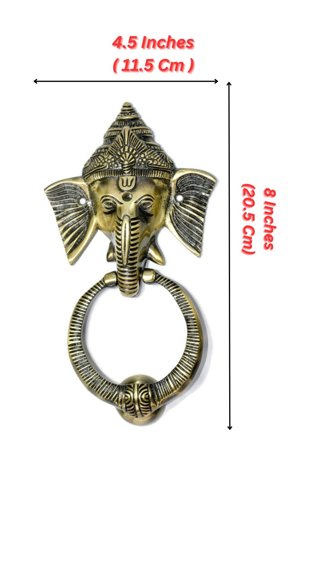 Beautiful Trishul Door Knocker in Brass with Antique Finish (Pack of 1, Size 8 inch) — Amazon image 2