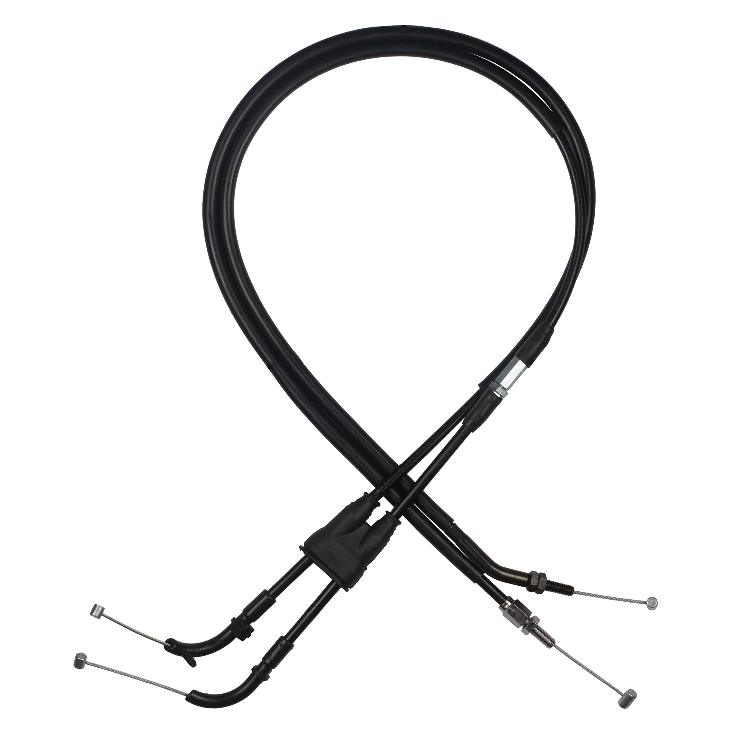 MotoMasterMotorcycle Throttle Cable SET A B (PULL and PUSH) Compatible with Yamaha FZR 600 RH/RM/RN Genesis/YZF 600 RH/RN Thunder Cat / 4TV-26302-00