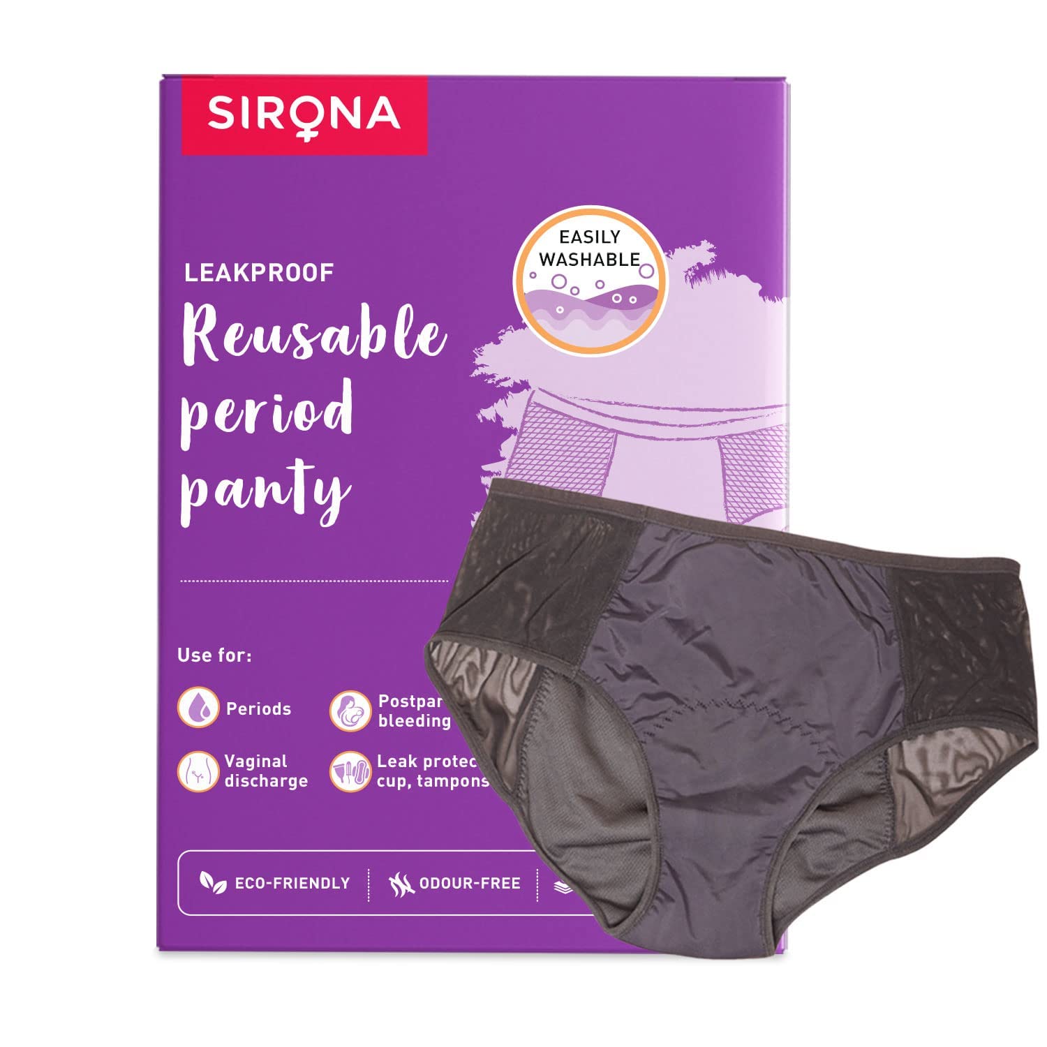 Sirona Reusable Period Panties for Women – XXL Size | Leak Proof Protection for Periods | For Postpartum Bleeding, Urinary Incontinence & Vaginal Discharge