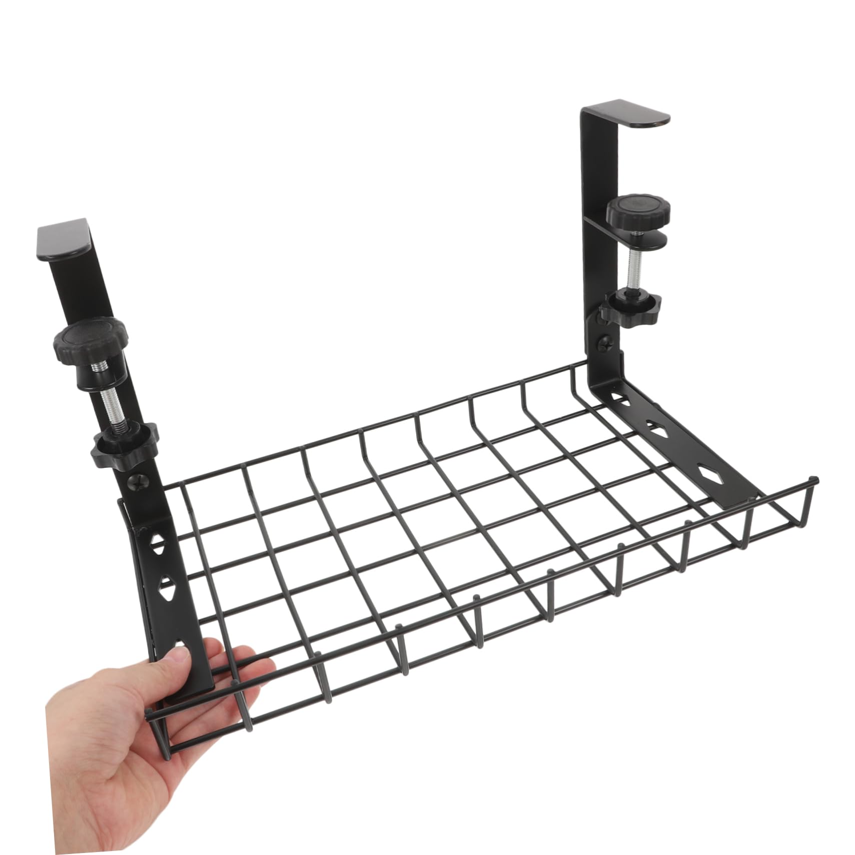 LIFKOME Organizador de Cables Debajo del Escritorio sin Taladro Clip de Cable, Hierro Negro, Gran Capacidad para Oficina y Gaming