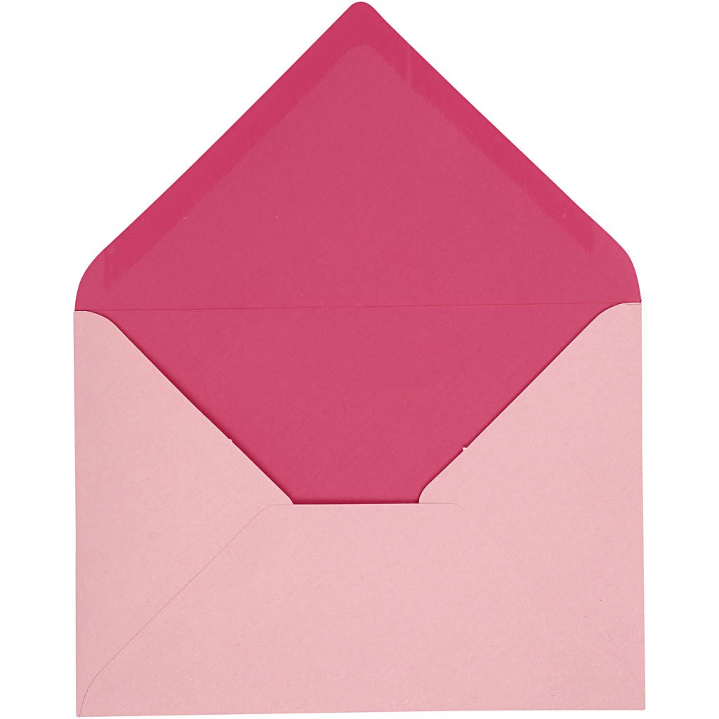 Envelope, size 11,5x16 cm, 100 g, rose/pink, 10pcs
