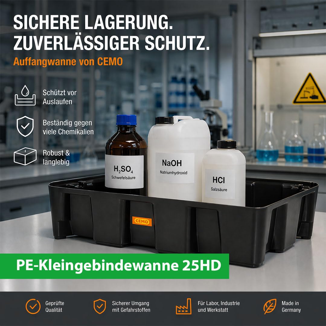 CEMO 10704 PE-Auffangwanne "25 HD", schwarz, 25 L