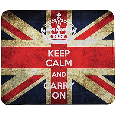 Keep Calm and Carry On Mouse Pad,Retro Style British Flag Mouse Pads by VIVIPOW(TM) Cover