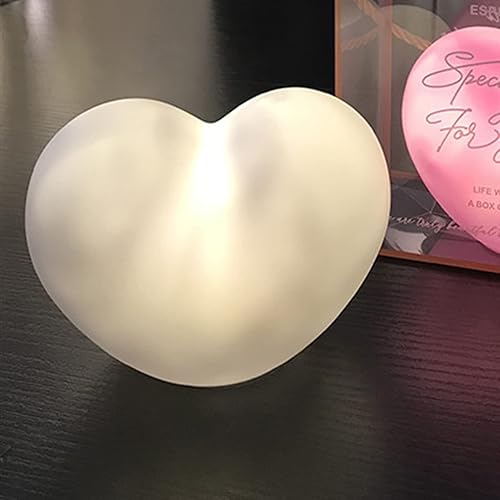 PERZOE Lámpara de noche en forma de corazón Lámpara de noche Lámpara de escritorio LED Lámpara de mesa decorativa para niños Dormitorio Sala de