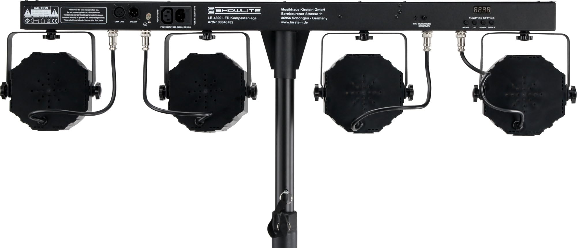 Showlite LB-4390 Komplettanlagen Set mit DMX-Operator (Mobile Lichtanlagen mit Tri-LED PAR-Spots mit je 3 St. 9W LEDs & weiße Strobe-Spots 1W LEDs, LED DMX-Controller & 10 m DMX-Kabel)