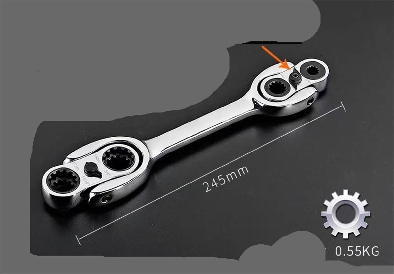 Klucz nastawny, klucz do rur, klucz dla hydraulików, klucz nastawny — klucz zapadkowy z podwójną końcówką, metryczny, uniwersalny spline XL, elastyczna główka, 34 w 1, profesjonalny klucz do zmiany bi