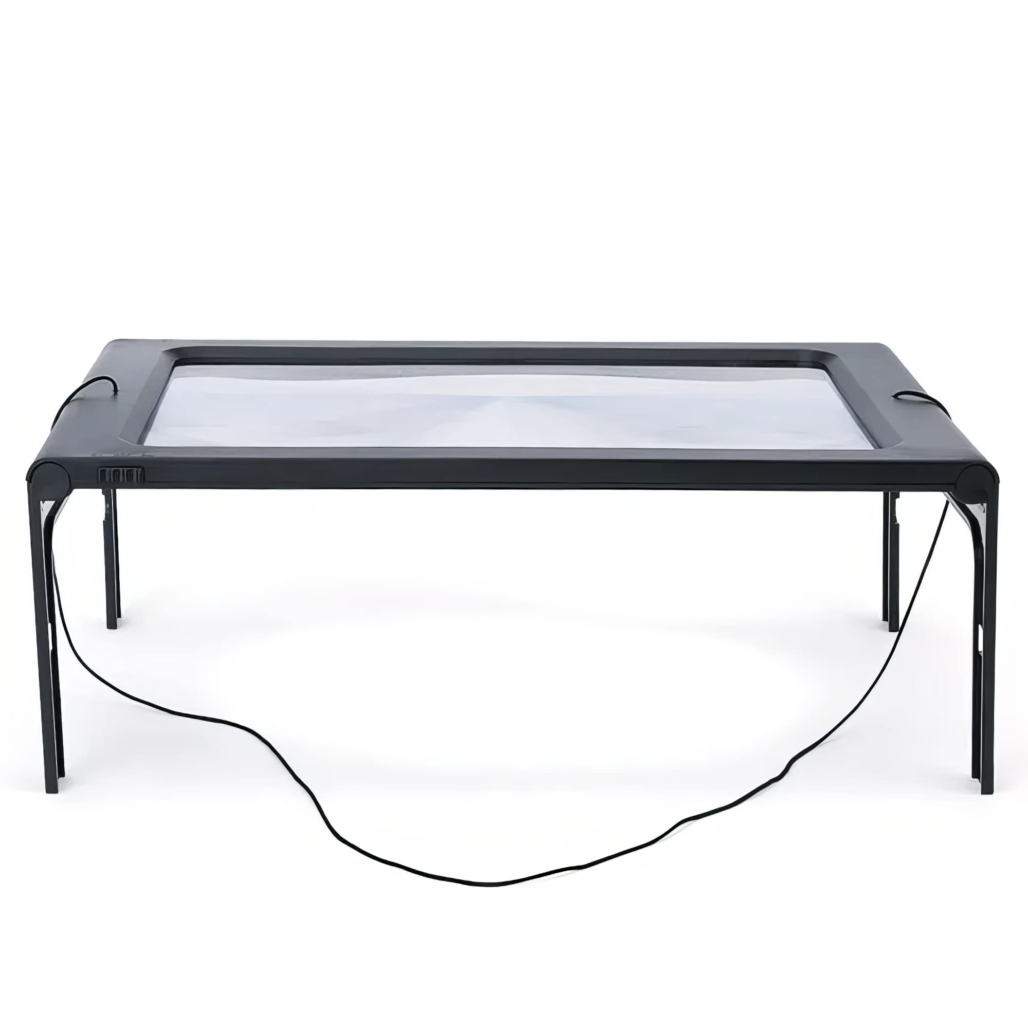 Full Page Magnifier with Light Hands Free on Mini-Stand - Book Magnifier Battery or USB powered