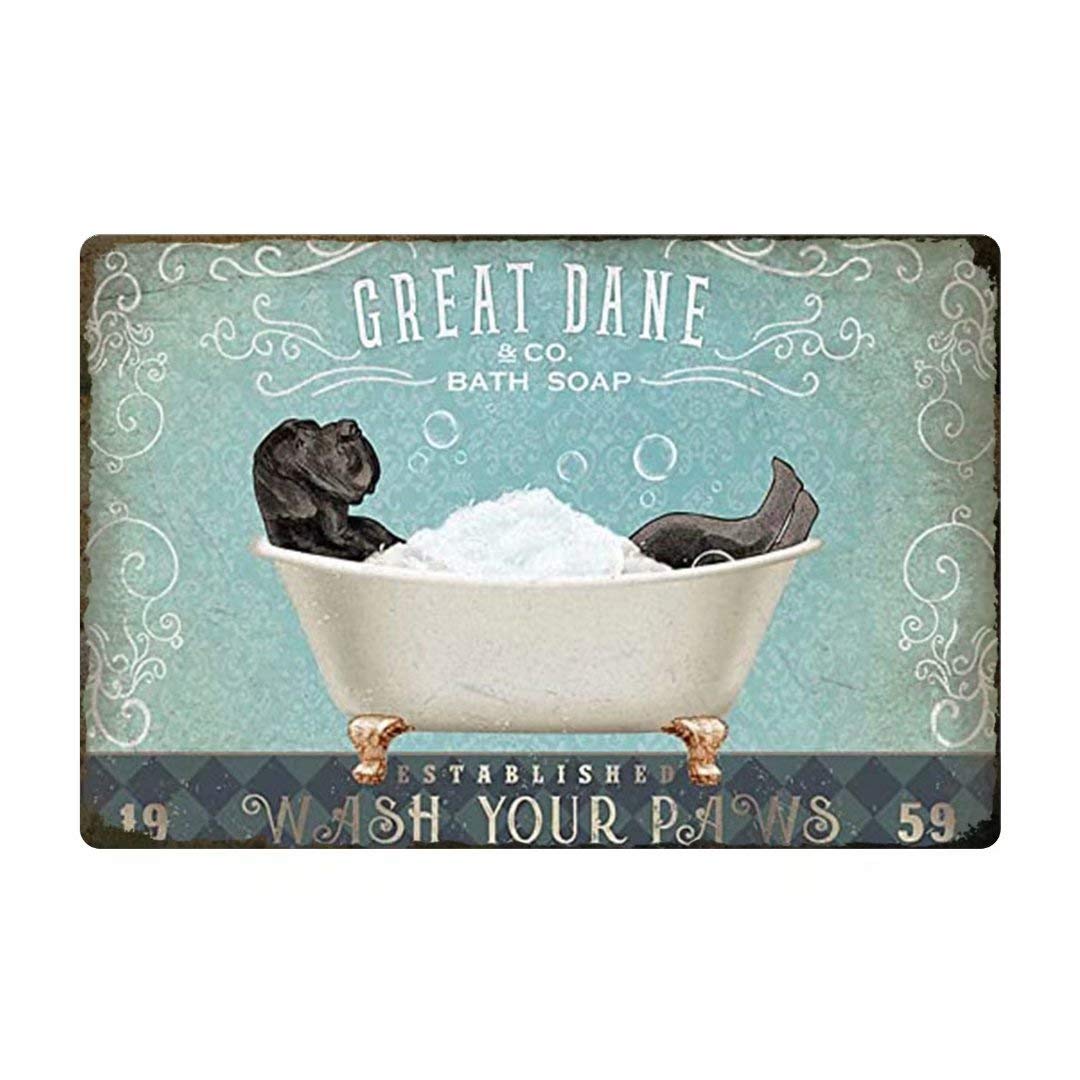 Chihuahua Bath Soap Wash Your Pawsfunny Dog Bathroom Ationhousewarming, targa in metallo arte latta poster regalo 20,3 x 30,5 cm