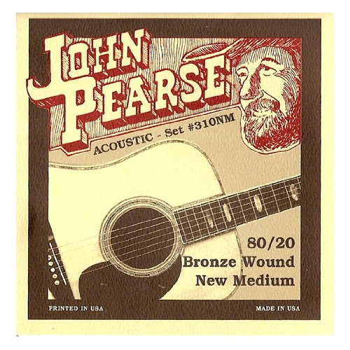 John Pearse Strings® 310NM Jeu de Cordes pour Guitare Acoustique – 80/20 Bronze Wound – New Medium Gauge 13-55 – Even… - Les Beatles, Paul McCartney, John Lennon, RIngo Starr, George Harrison John Pearse Strings® 310NM Jeu de Cordes pour Guitare Acoustique - 80/20 Bronze Wound - New Medium Gauge 13-55 - Even…