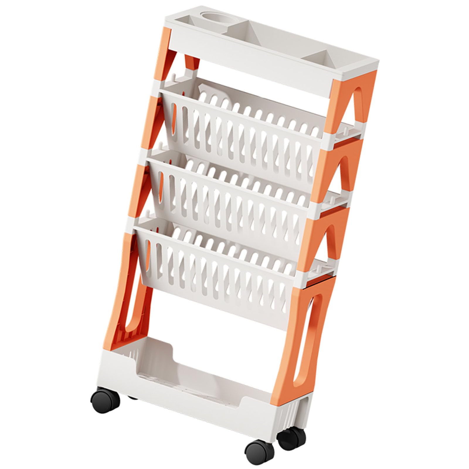 5-Tier Rolling Utility Cart - Multi-Use Plastic Shelves for Kitchen Bathroom & Office - Space-Saving Storage nizer on Wheels