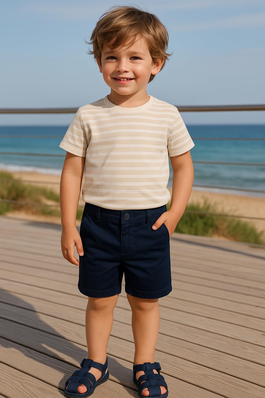 Mayoral 202 Bermuda niño azul marino elegantes 3-9 años con bolsillos laterales y cierre de botón