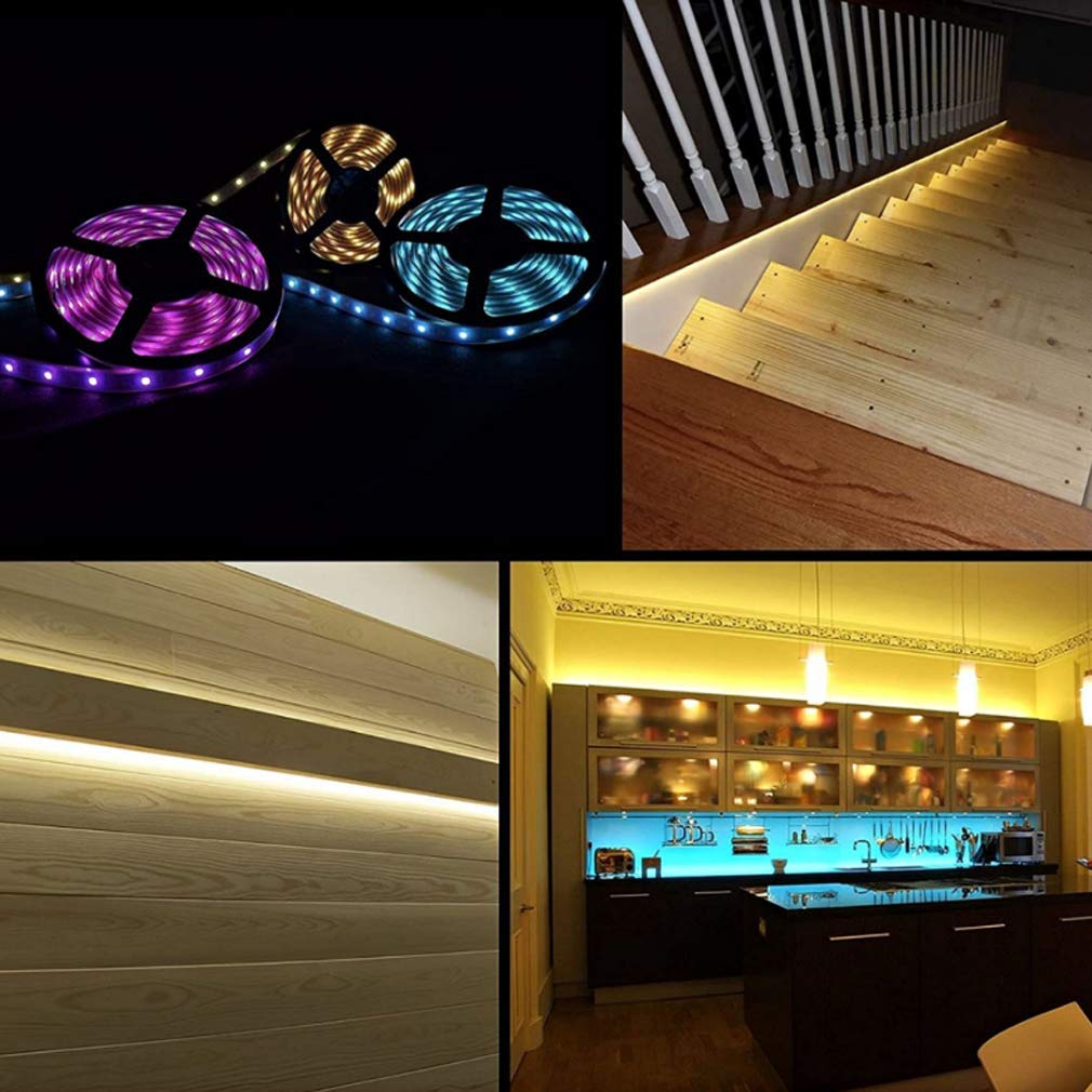 Tira Led Rgb 5M, Luces Led Smart 5050 Control APP Habitacion Con Controlador Wifi/Bluetooth Sincronizar Música 24/44 Teclas Control Remoto RF Para El Hogar Dormitorio Habitación,Bluetooth music,20M