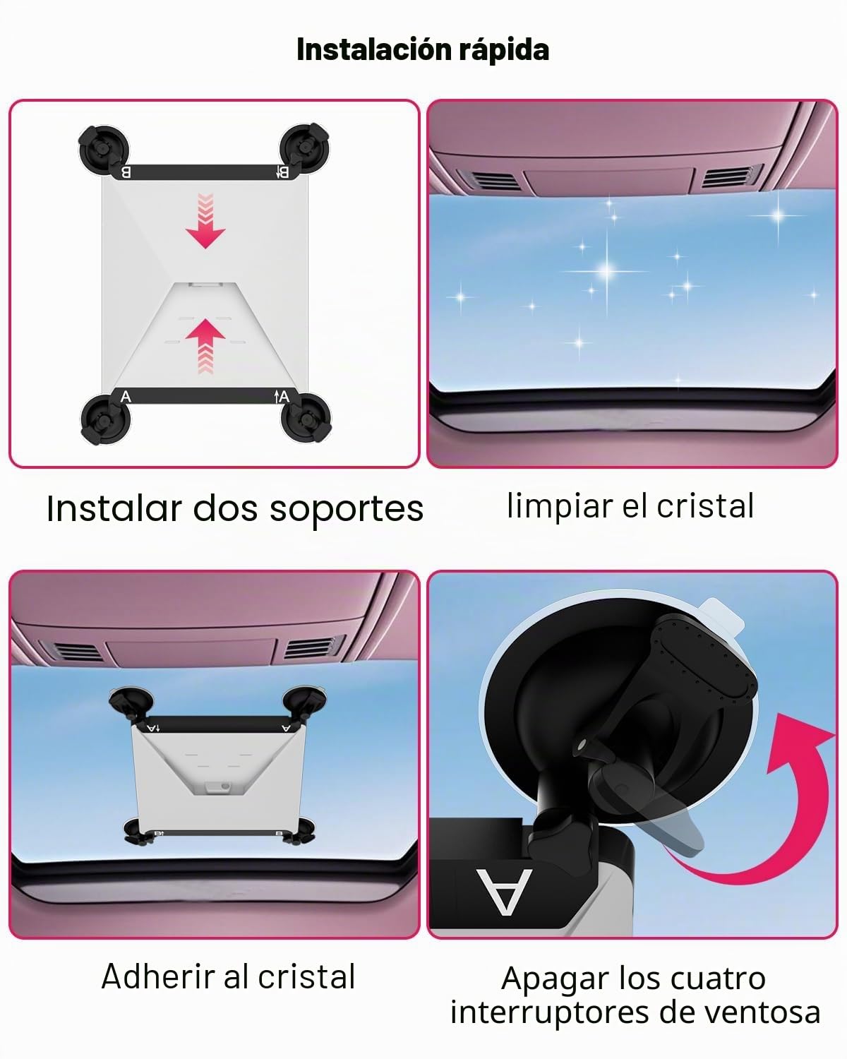 Mwin Soporte de Ventosa Starlink Mini - Soporte de baca para Accesorios Starlink Mini para Ventanas y techos corredizos Compatible con Coches, caravanas, Barcos y Camiones