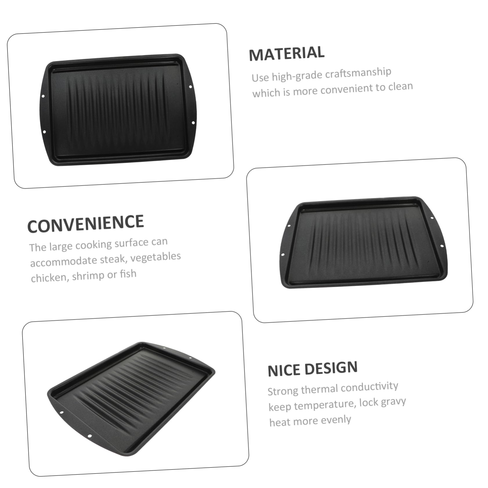 LIFKOME Padella Grill Antiaderente in Ferro, Induction Pan per Barbecue e Buffet, Riscaldamento Uniforme e Facile da Pulire per Ristorante Indoor