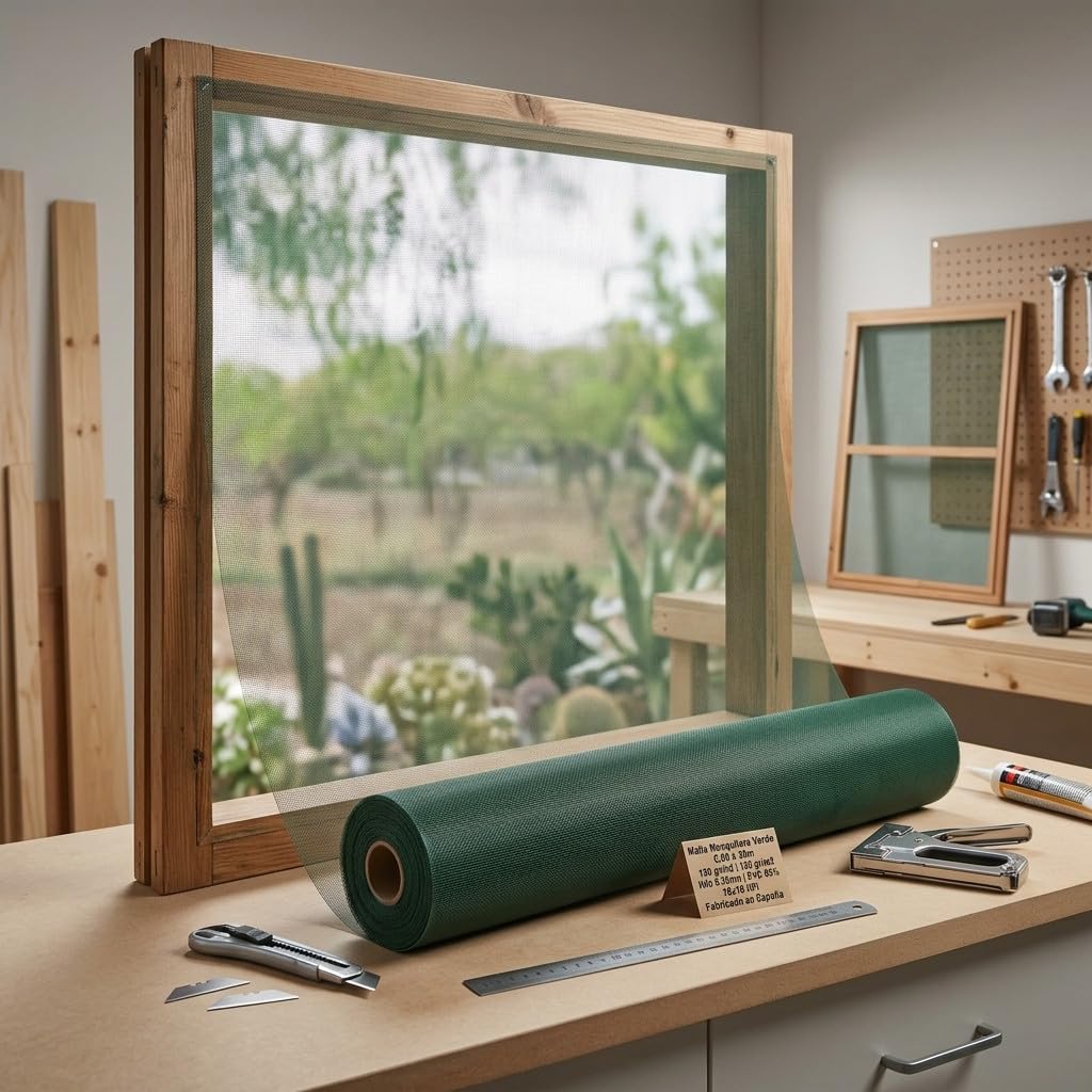 Suinga - Moustiquaire en gaze vert 0,8 x 30 m pour porte et fenêtre, Tissu en fibre de verre 120 gr/m2, Protection anti-insectes