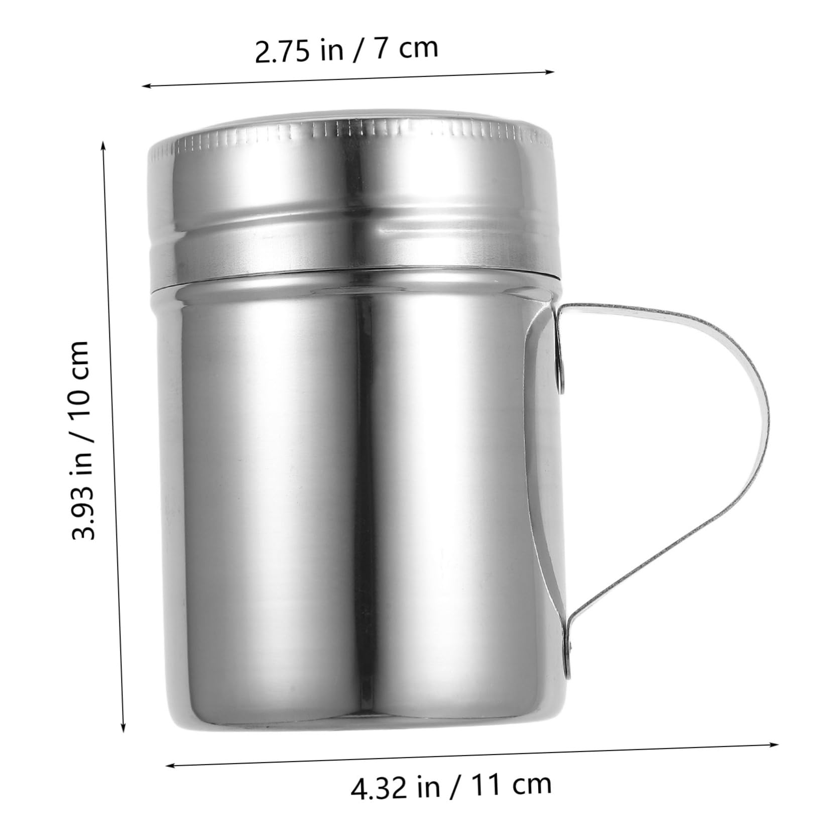 BUGUUYO Stainless Steel Dredge Shaker Flour Sifter Powder Dispenser Salt Shakers Seasoning Shaker Portable and Practical for Home and On-the-go