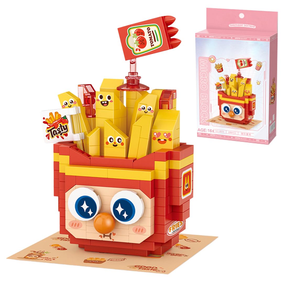 Assembled GoAssemb Happy Fries Building Block Set