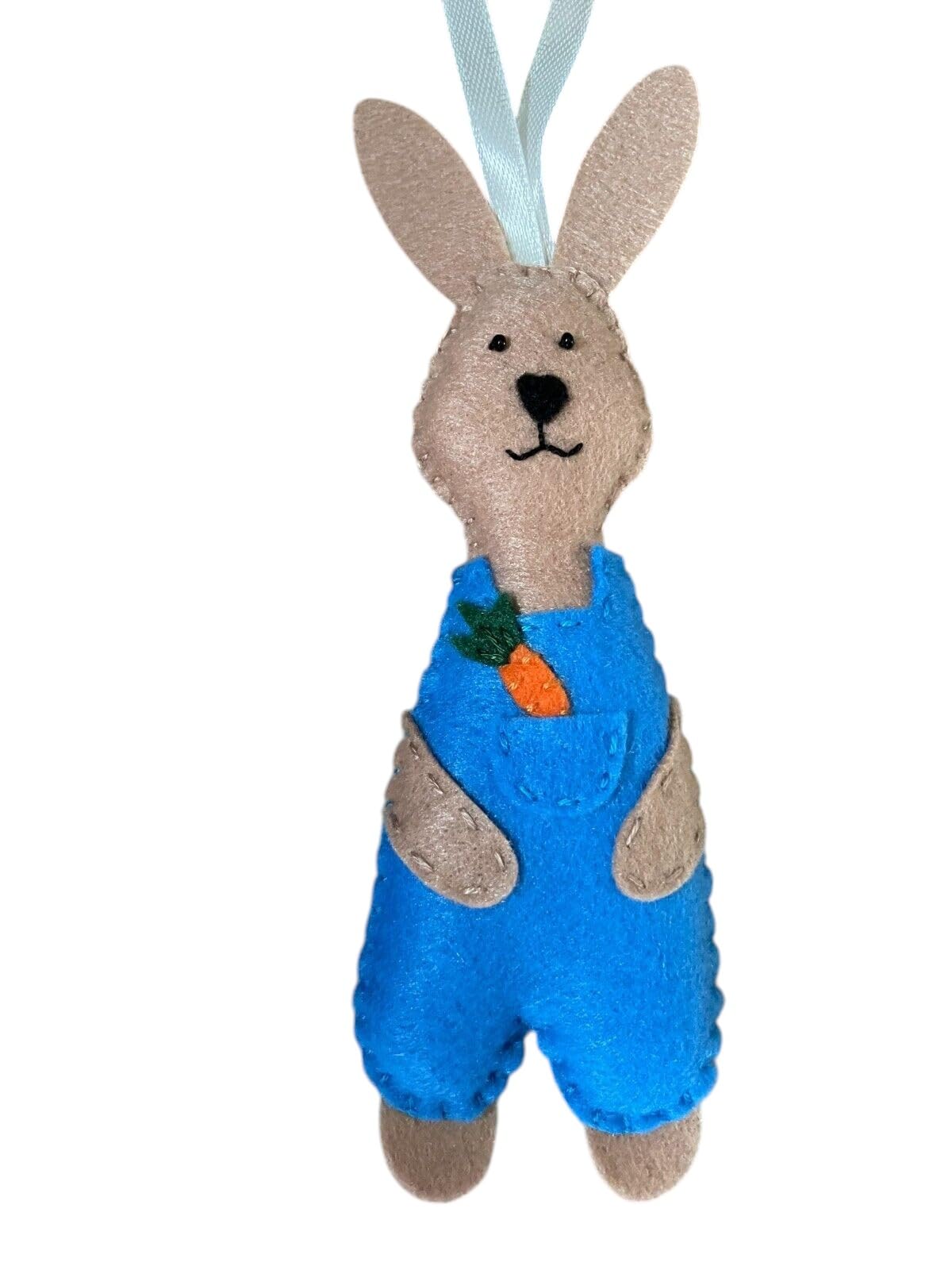 Handmade felt Easter decorations hanging ornaments bunny, chicken, egg (bunny boy) โ image 1