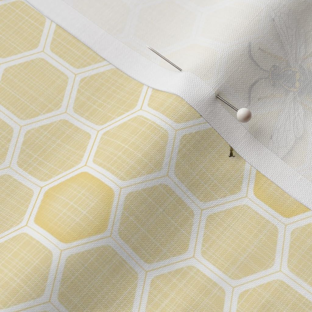 Spoonflower Fabric - Honey Bee Honeycomb Beehive Farming Honeybee Hive Yellow Printed on Petal Signature Cotton Fabric by The Yard - Sewing Quilting Apparel Crafts Decor