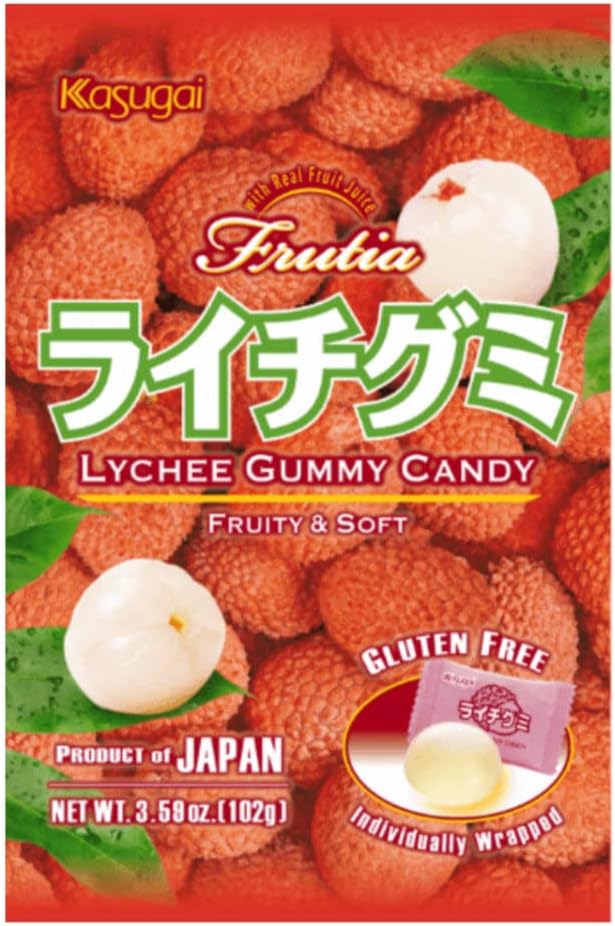 Kasugai Gummy Candy, Lychee, 3.59 Ounce