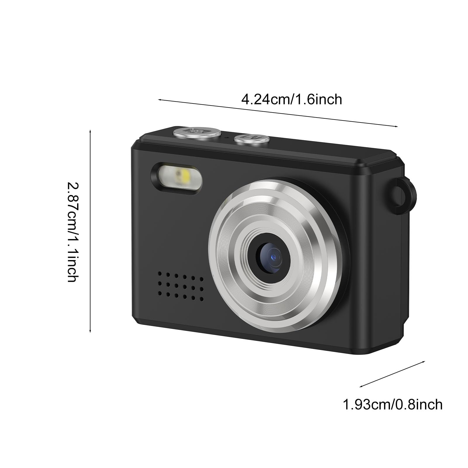 Camera Compatta 1080p, Fotocamera Portachiavi, Foto da 12 Mp, con Display a LED, 6 Filtri, Luce a LED, Portachiavi per Viaggi, Studi, Registrazione (#1)