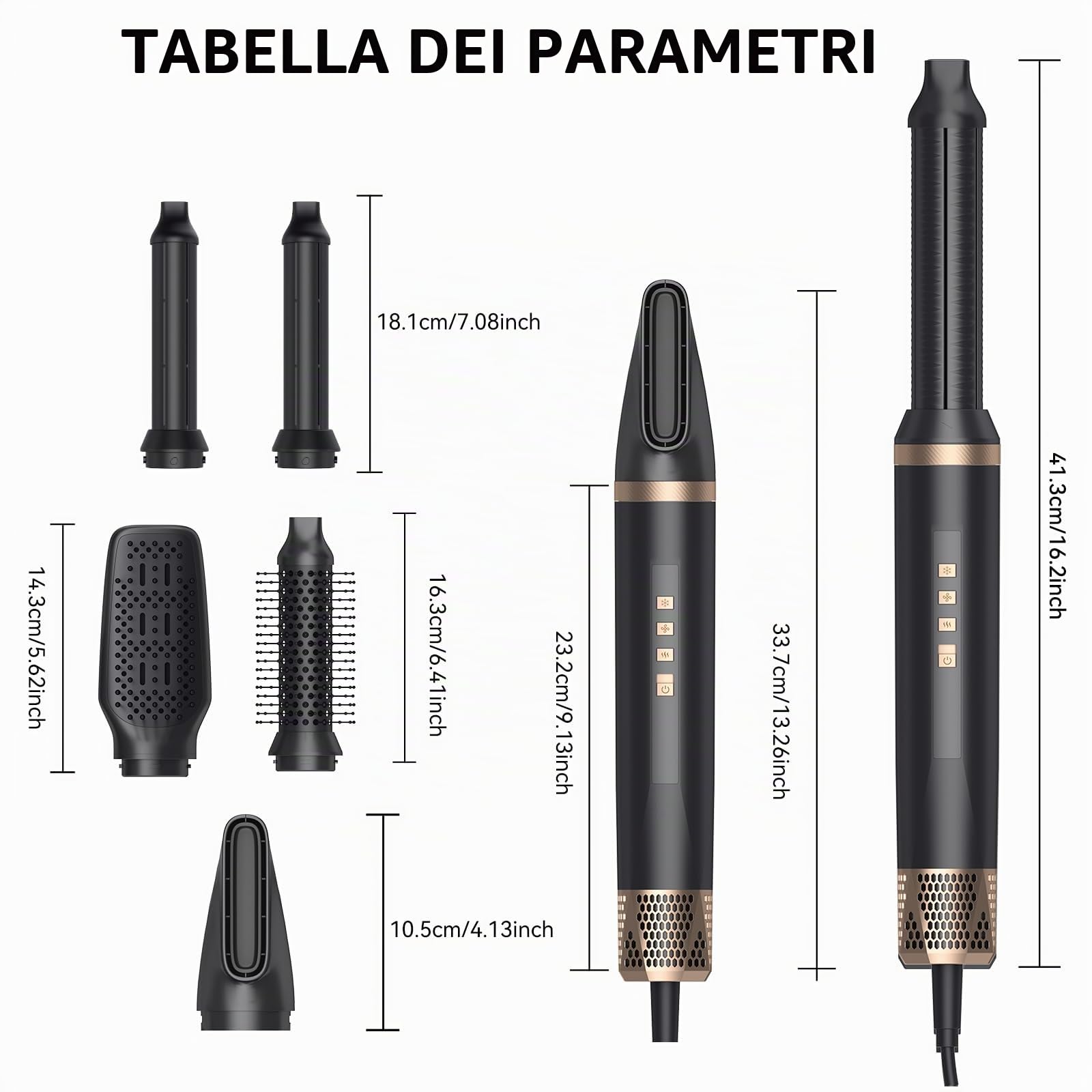 Aolso Spazzola Asciugacapelli 5 in 1,Spazzola Rotante per Capelli con Spazzole Lisciante,Spazzole Elettrica per Capelli per Asciugatura con Phon, Styling Liscio, Ricci,Rivestite in Ceramica