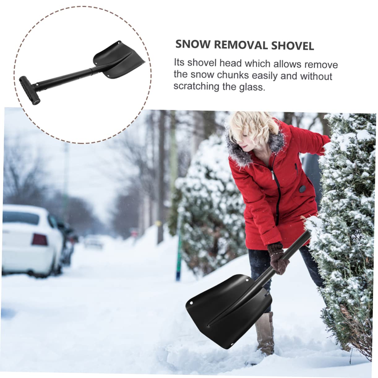 ibasenice Pelle à Neige Pliante Grattoir à Neige Aluminium pour Urgence Outil de Voyage Compact avec Élimination Rapide et Glace