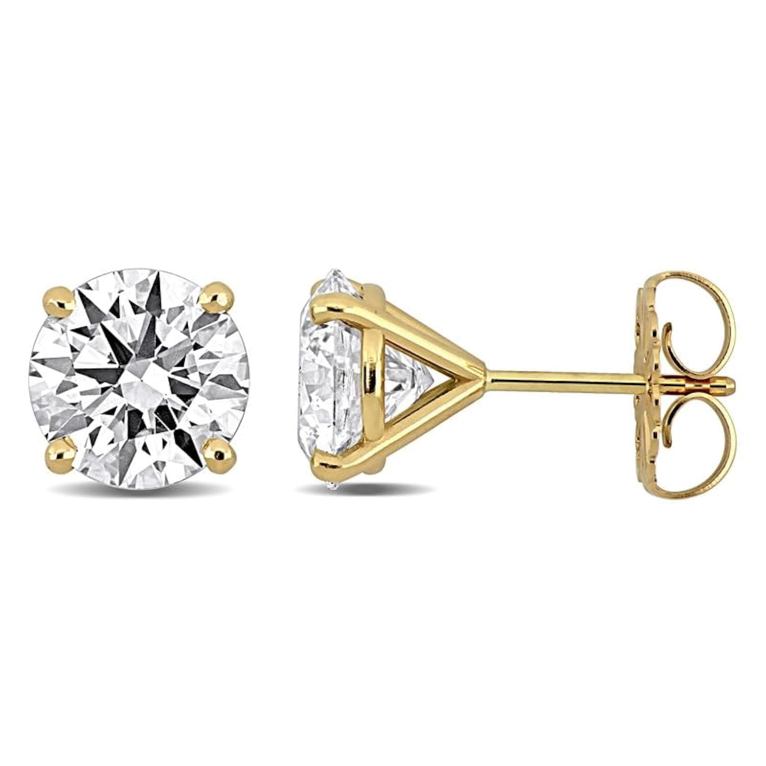 Lab-Grown Diamond Stud Earrings With Unique laser engraved Diamond ID, Set In Platinum, White Gold or Yellow Gold - D Color, VVS2 Clarity, IGI Certified Lab-Grown Diamonds - Available in 1 to 5 CTTW