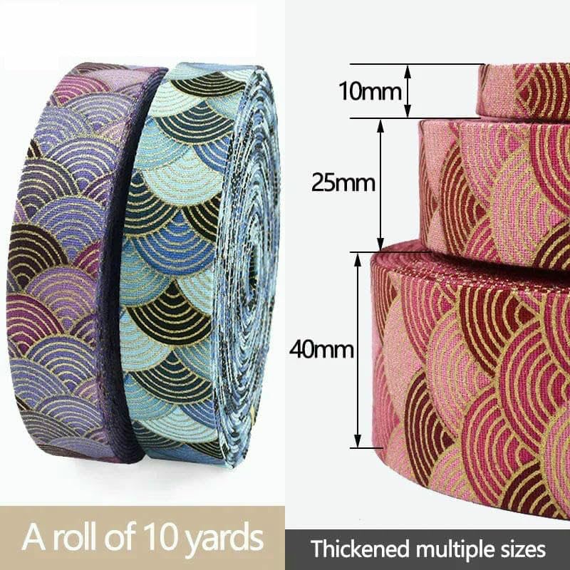 5/10 Yards 10–40 mm Jacquard-Bandbänder Bedruckte Bänder Kleidung Gürtel Rucksack Dekorativer Gurt DIY Nähzubehör-RD804-2-40 mm-10 Yards