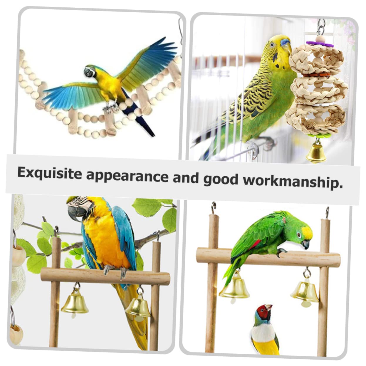 Yardwe 2juegos Juguete para Aves Escalera De Madera para Periquitos para Masticar y Entrenamiento para Ejercicio y Desarrollo De Habilidades