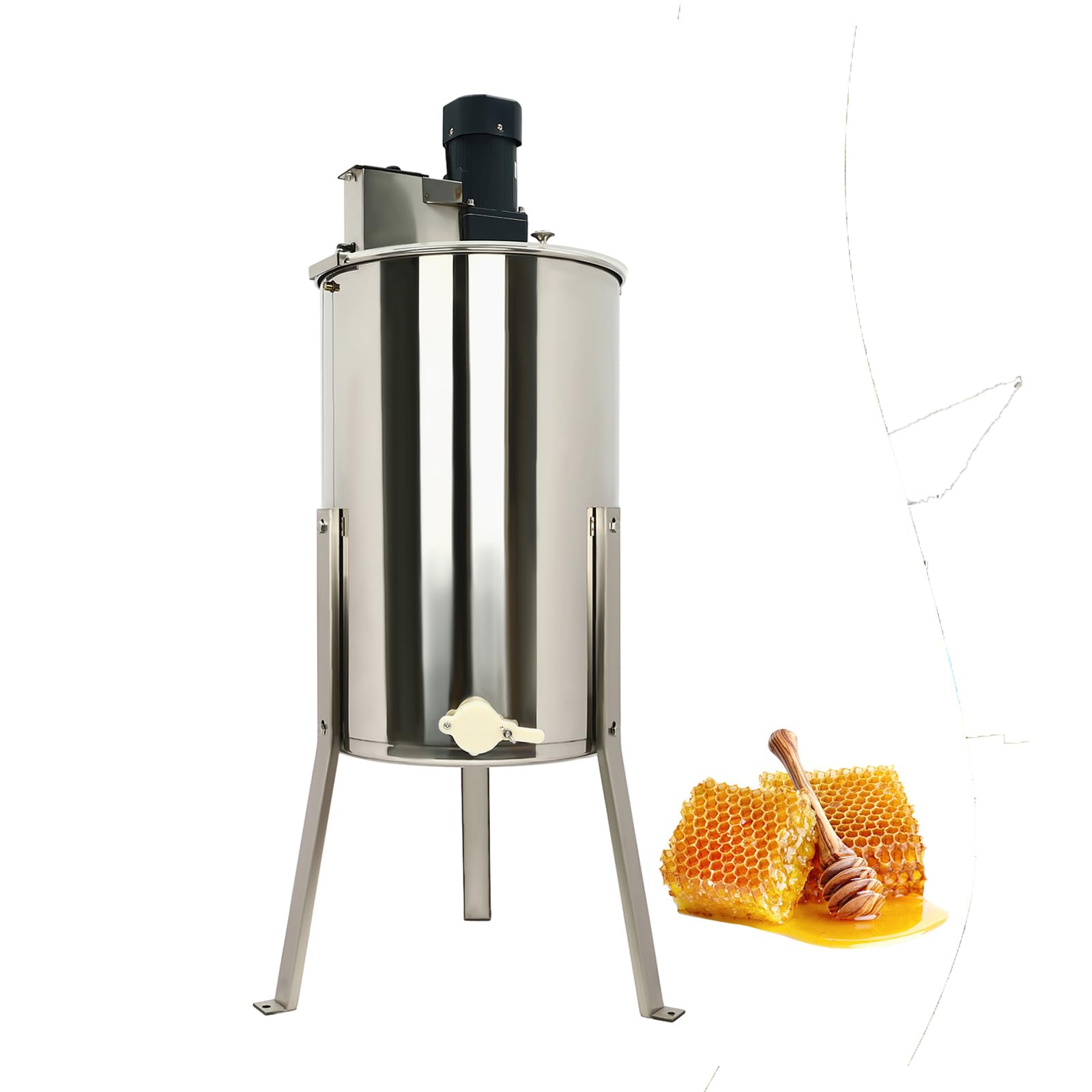 Centrifuga elettrica per miele, 220 V, 140 W, in acciaio inox, 8 telai estrattore di miele con coperchio, alveare, centrifuga per miele e miele, 38 × 60 cm