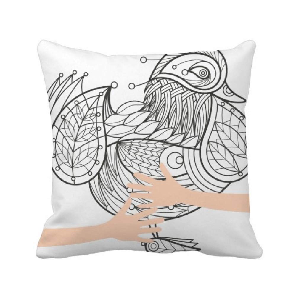 Vol d'oiseau Ligne Peinture coussin de couvrir pour sublimer le canapé du salon
