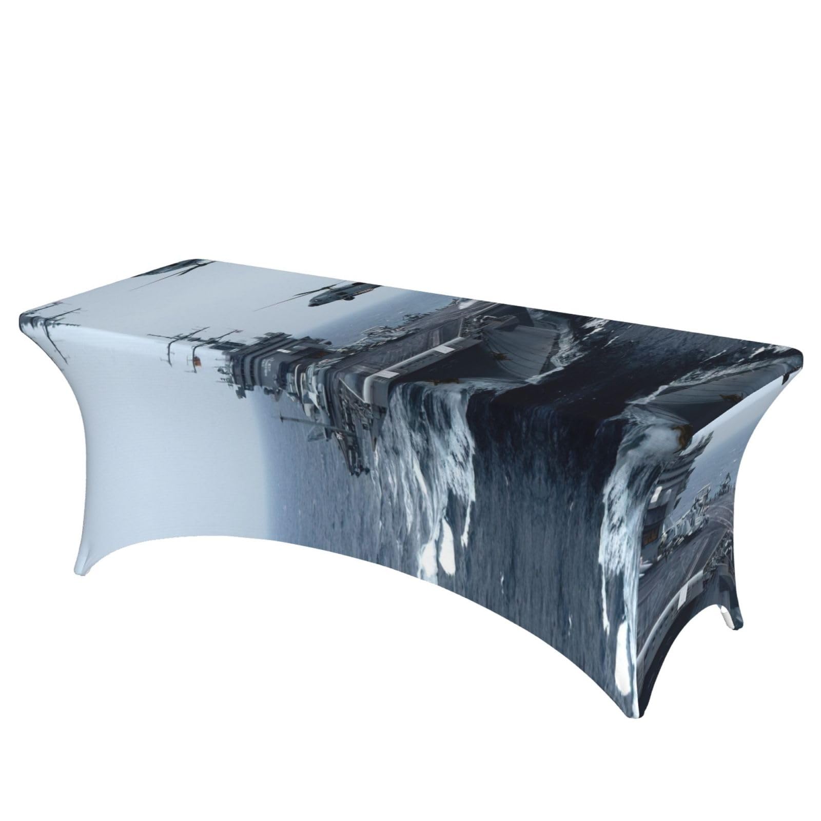 Nappe extensible élasthanne contre les plis table 1,8m motif porte-avions