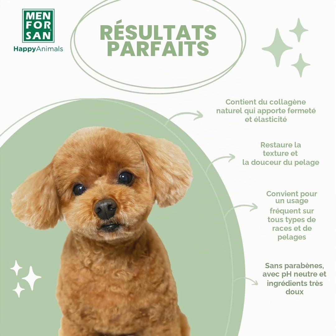 MENFORSAN Shampooing hydratant pour Chien | Hydrate intensément | Apporte de la Brillance | Revitalise et répare | Élimine Les Mauvaises odeurs | Pomme | 5 l
