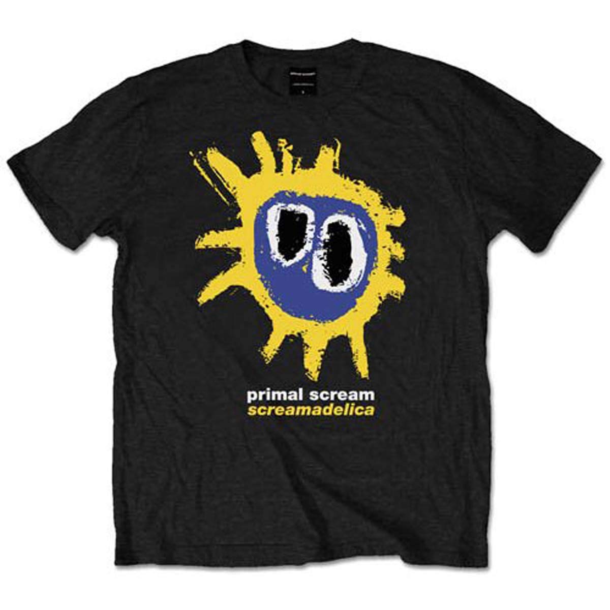 Rock Off Officially Licensed Products Men's Black Primal Scream Screamadelica Yellow Official Tee T-Shirt Unisex (X-Large)