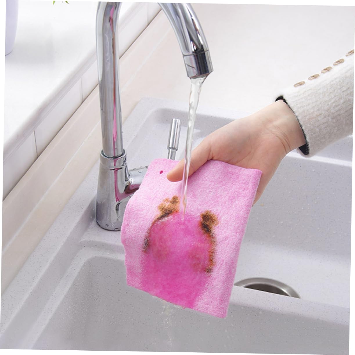 Panni Cucina in Microfibra 24 Pezzi, Strofinacci Rosa per Pulizia