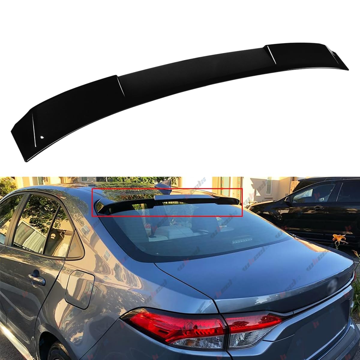 Roof Spoiler Compatible with 2020-2026 Toyota Corolla L LE SE XLE XSE Hybrid LE, Rear Window Wing Fit for 4-Door Sedan (Gloss Black)