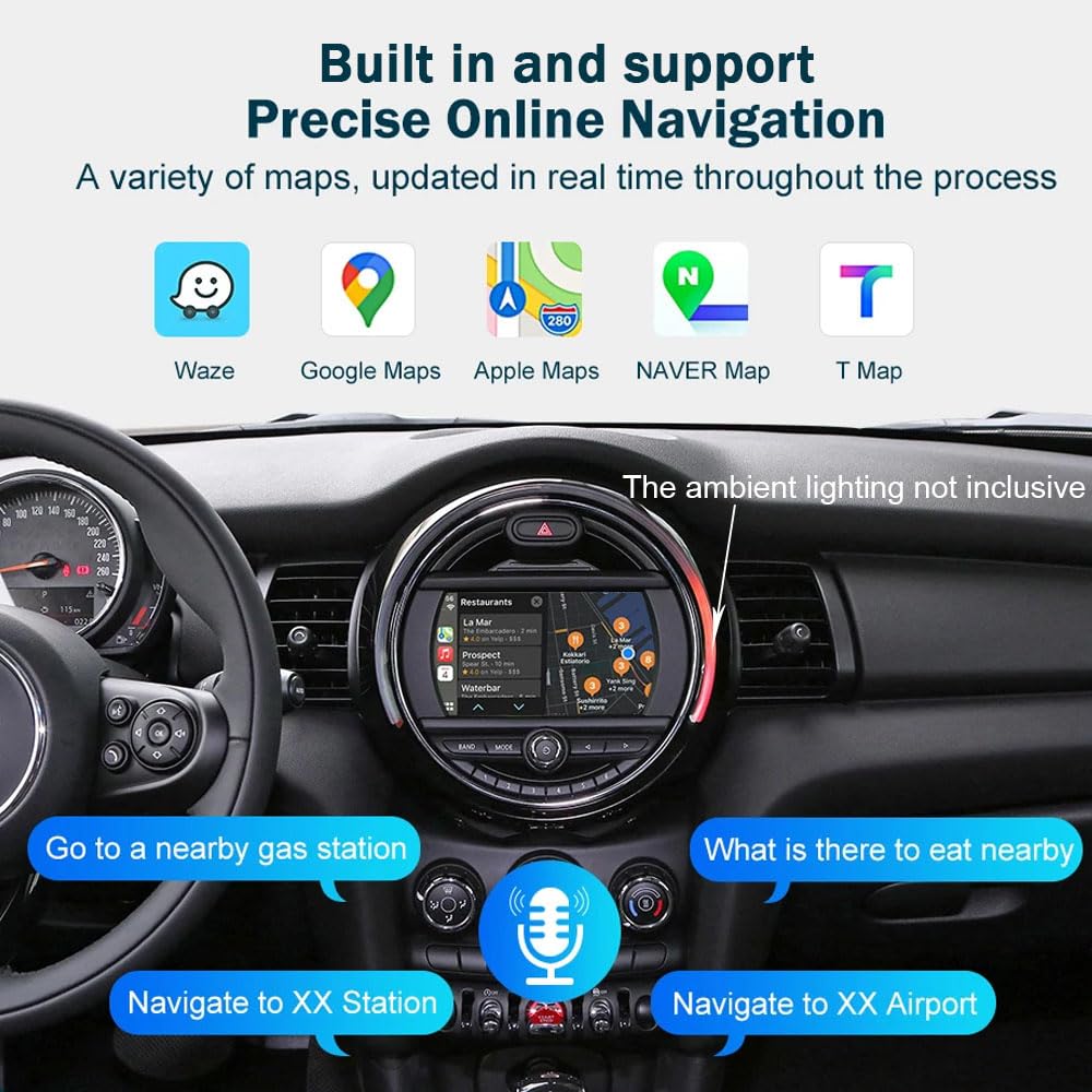 Autoradio Android BMW Mini Cooper R56 F55 F56 F57 avec Navigation GPS WiFi, Bluetooth, Phone Mirrorlink + Caméra de Recul HD pour John Works/One First/One D/SD 2013-2017