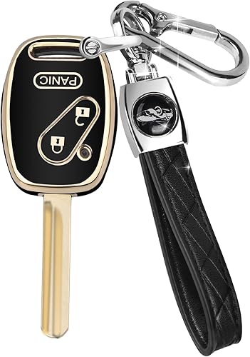 MILD EAST Funda para llavero Honda con llavero, funda protectora para llave de automóvil para Honda Accord 2003-2012 Civic 2006-2013 Pilot