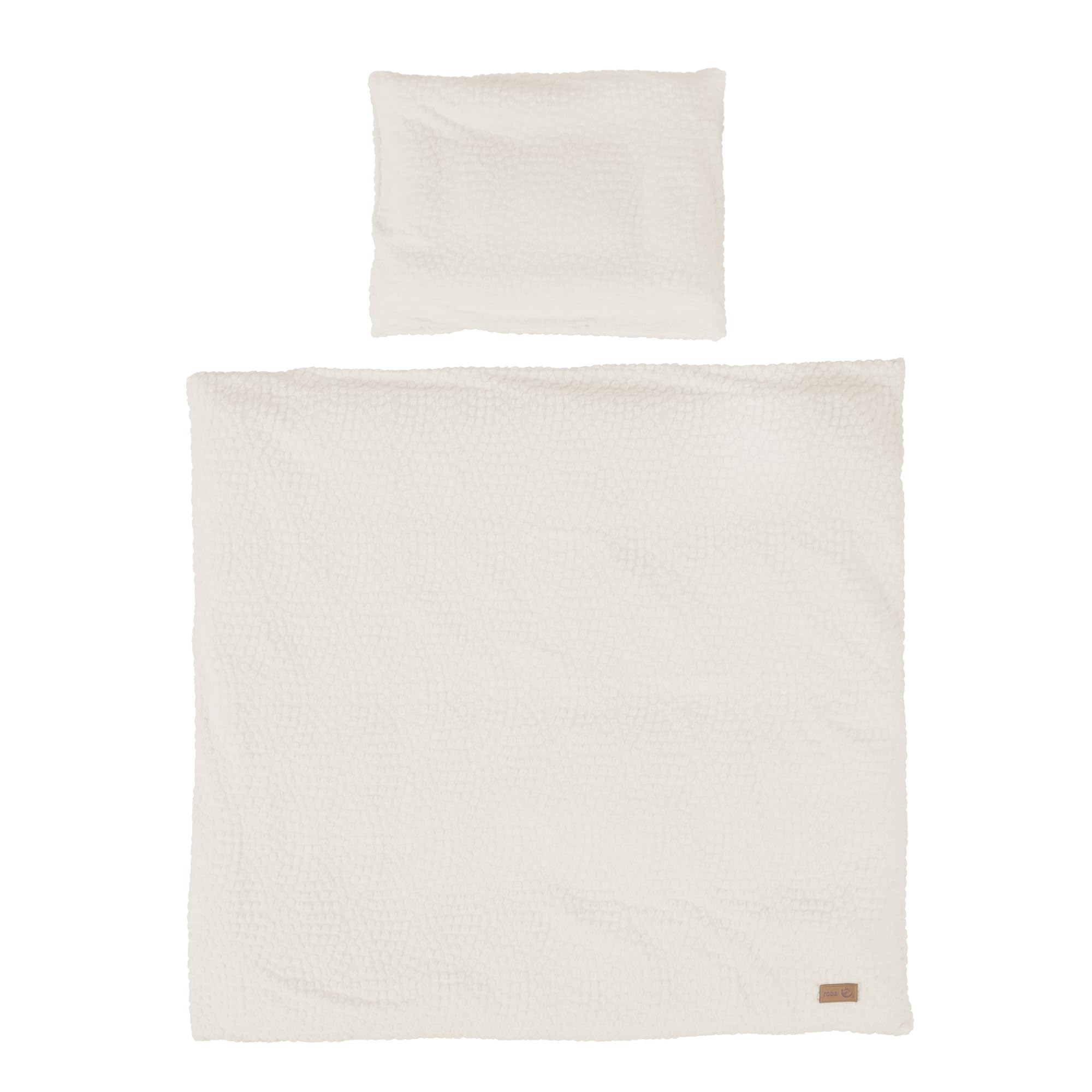 roba Baby Bedding Seashells Oyster 80 x 80 cm - 2 pc Bed Linen Set for Baby Cots - Organic Cotton - GOTS and Oeko-Tex 100 Certified - White