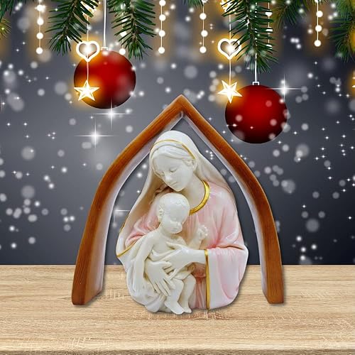 Miniatura 4 de Comfy Hour Estatua de Virgen María y el Niño de 13 pulgadas, figura religiosa de la Virgen María, decoración del hogar de la bendita madre