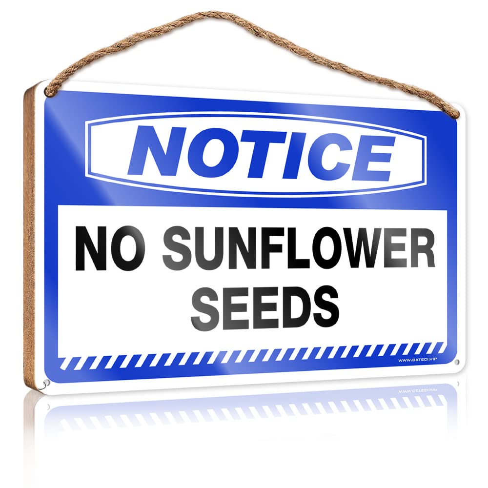 DTHA Funny Wood Decor Notice No Sunflower Seeds Wooden Sign Summer Decor Bedroom Accessories(23X35CM)