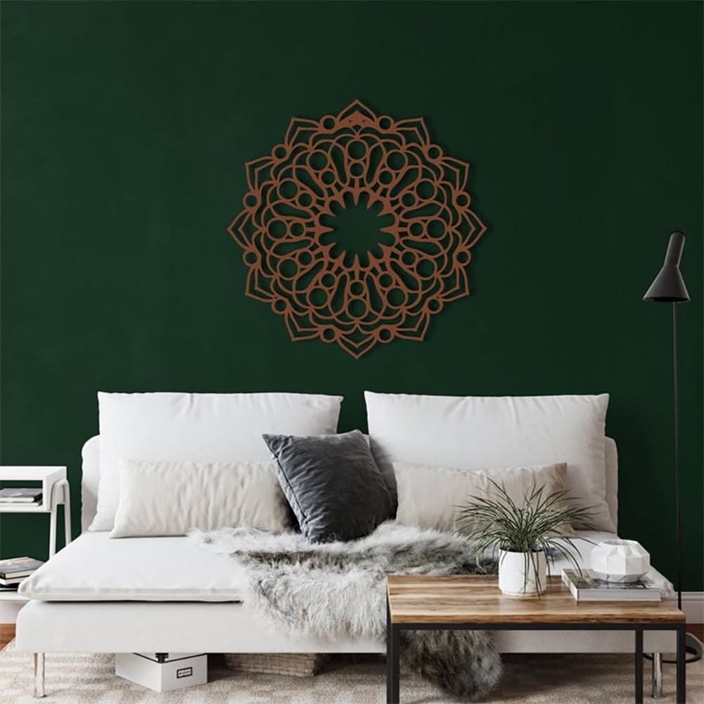 WADORN Metall-Mandala-Wandkunst, 30 X 30 Cm – Dekorative Wandskulptur Für Wohnzimmer, Yoga-Studio & Mehr