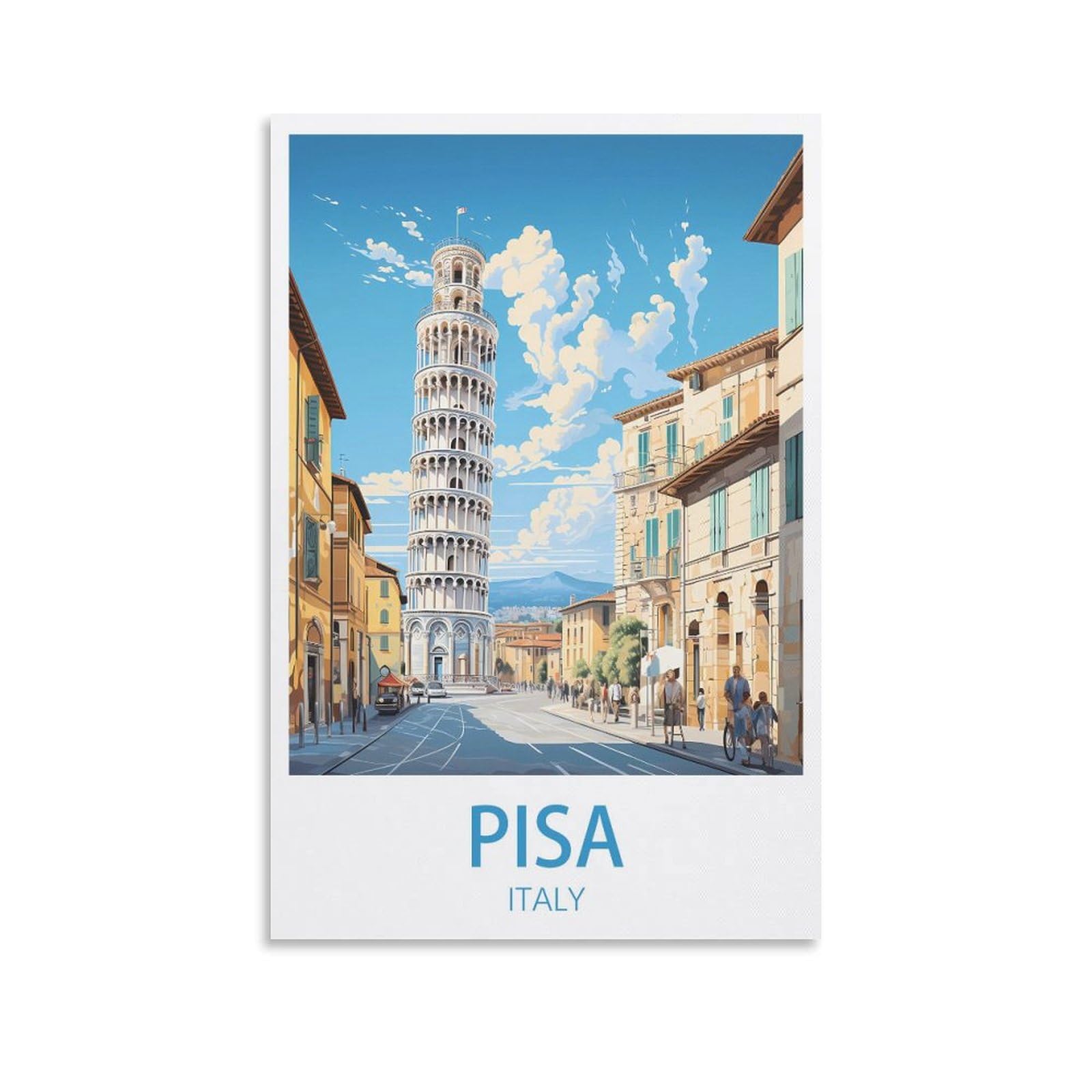 EZMLFA 5D DIY Diamond Painting Kit,Leaning Tower of Pisa Diamond Art Kits for Beginner,Gem Art Kits Round Drill for Home Wall Decor Gifts 40x50cm