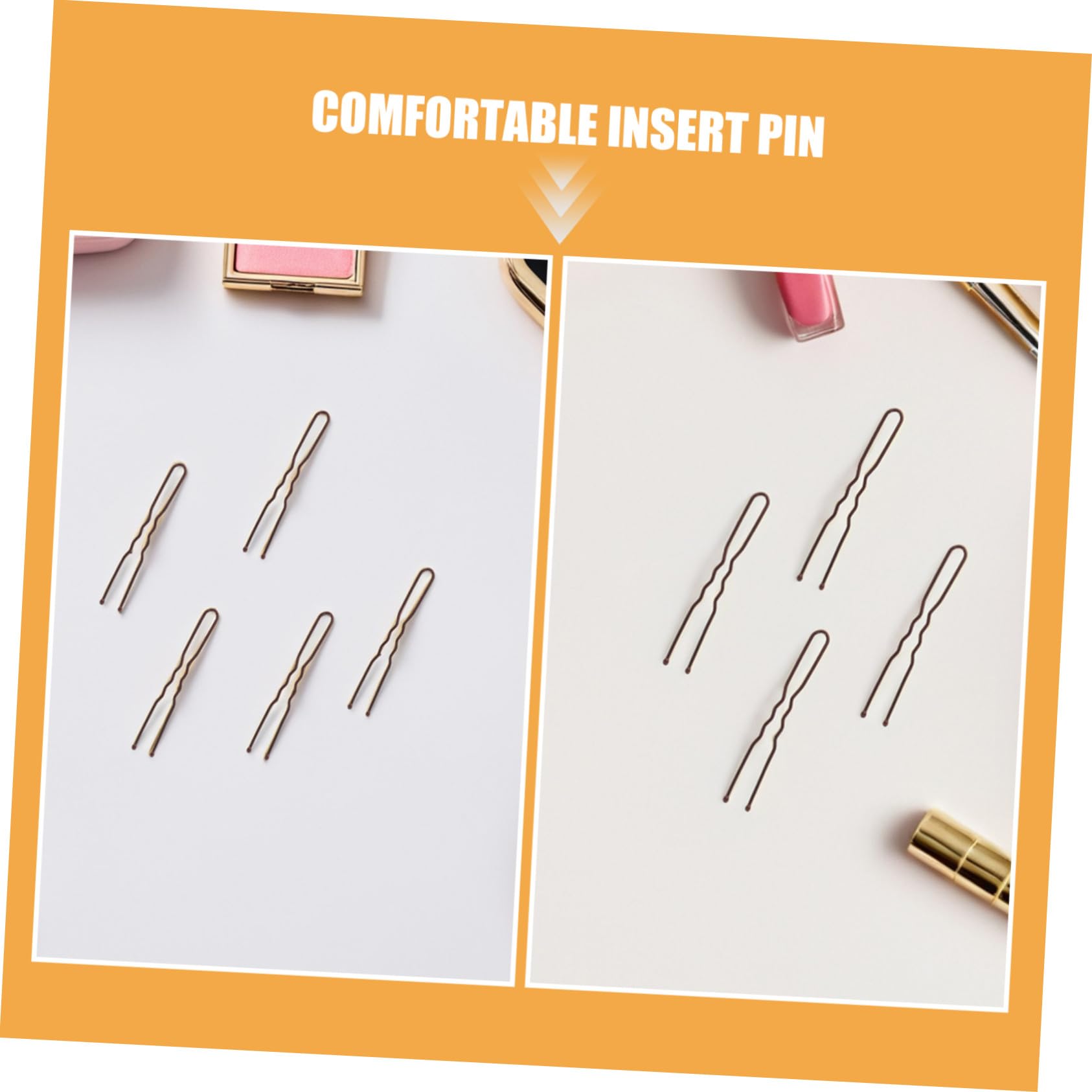 POPETPOP 600 pezzi Fermagli Capelli in Metallo Forma di U Forcine Ondulate Antiscivolo per Chignon con Scatola Portaoggetti Accessori per Acconciature Donna Uso Quotidiano e Feste