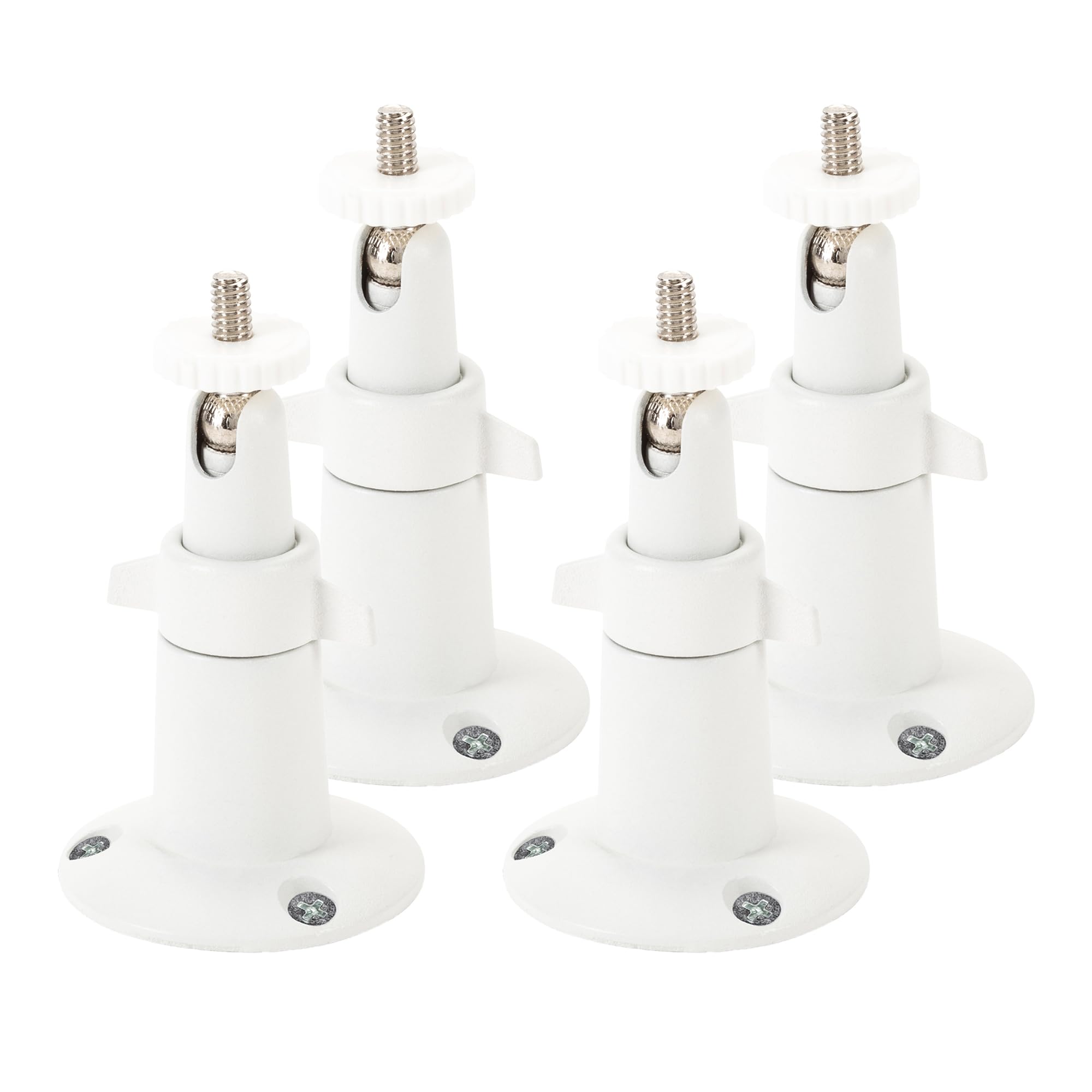 Wasserstein Adjustable Metal Wall Mount for Arlo Essential 3rd Gen/2nd/1st/Go 2/Arlo Pro (6th Gen)/Pro 5S 2K/Pro/4/3/Ultra (3rd Gen)/Ultra 2/Ultra &amp; Ring Stick Up Cam (Battery/Plug-In) (4-Pack, White)