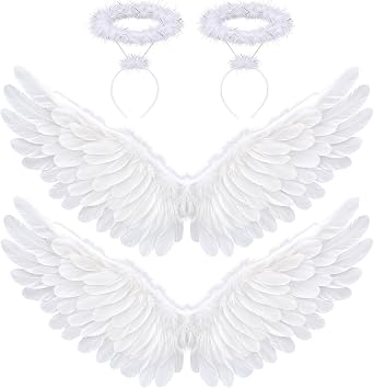 Angel Wings and Halo Headband Set for Party Decorations